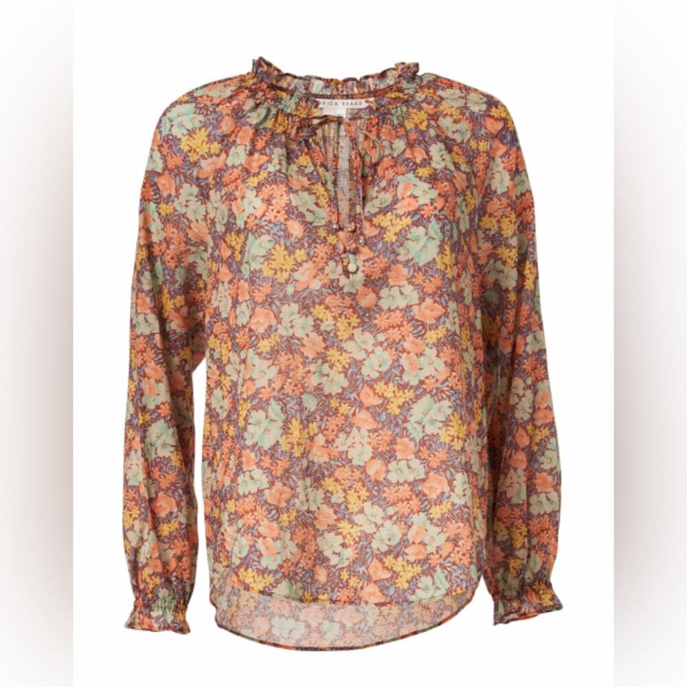 Veronica Beard Antonette Floral Print Blouse View 6